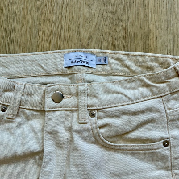 & Other Stories straight leg high rise Jeans / Cream Colour Jeans - Picture 4 of 5